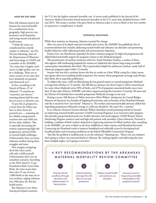 Top 100 Women of Impact in Arkansas - Page 12-13